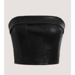 Shein icon zipper back pu leather tube top size medium